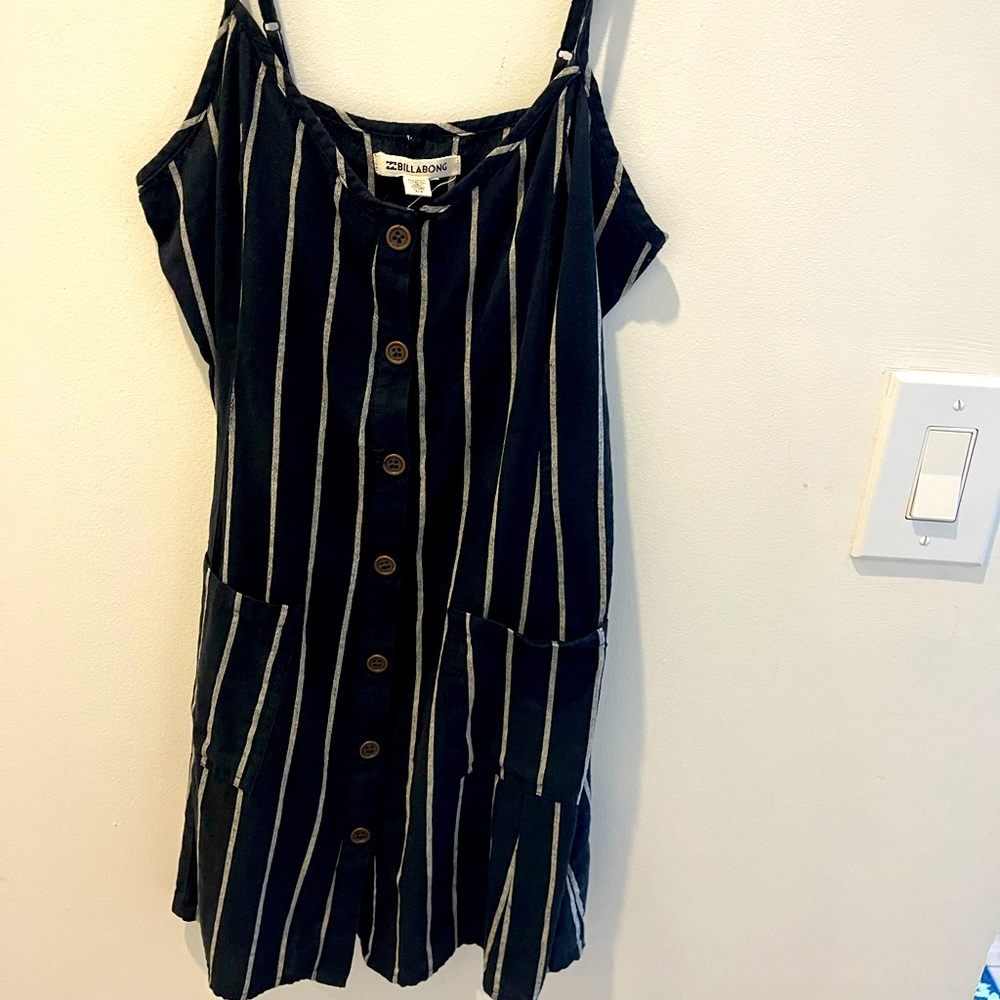 Button up striped Billabong mini dress